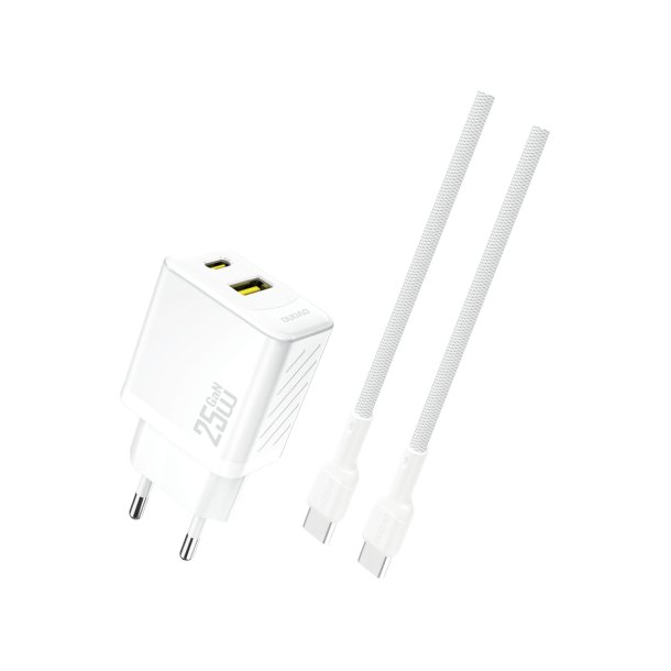 Dudao A26TCEU Adapter 25Watt 1xUSB-C 1xUSB-A 1meter kabel