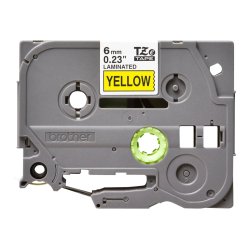Brother TZe611 6mm sort/gul
