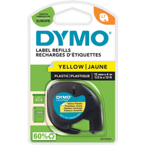Dymo Letratag Plast Tape Gul