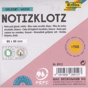 Folia Notizklotz 700 ark 90x90 limet