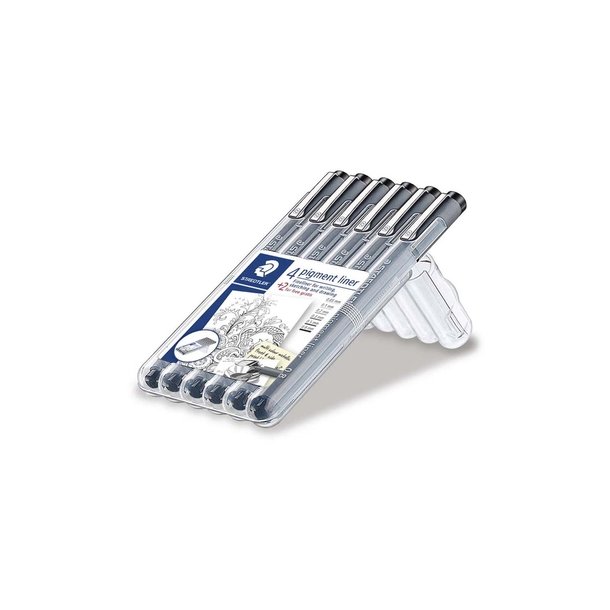 Pigmentliner STAEDTLER sort 6stk 0,05/0,1/0,2/0,3/0,5/0,8mm