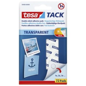 Brikker tesa Tack standard dobbeltkl�bende transp. 72stk/pak