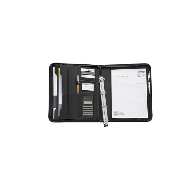 Konferencemappe, Wedo, sort, 210x297mm, antal ringe: 4