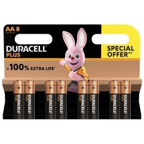 Batteri Duracell Plus Power AA alkaline 8stk/pak