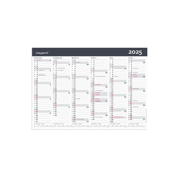 Kontorkalender A3 Moderne 42x29,7cm 25063100 6mdr pr side