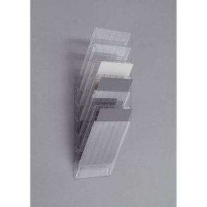 Brochureholder Flexiboxx A4 690x240x135mm klar 6 fag stende t/vg