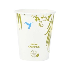 Kaffebger 8 oz plastfri miljkop single wall 1000stk/kar (incl afgift)