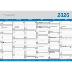 Kontorkalender A4 klassisk 6mdr pr side 26059000