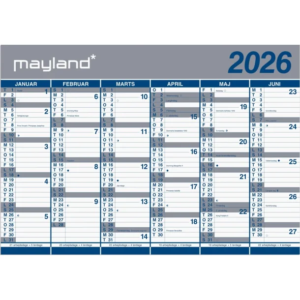Kmpekalender papir i rr 26064000 6mdr pr side