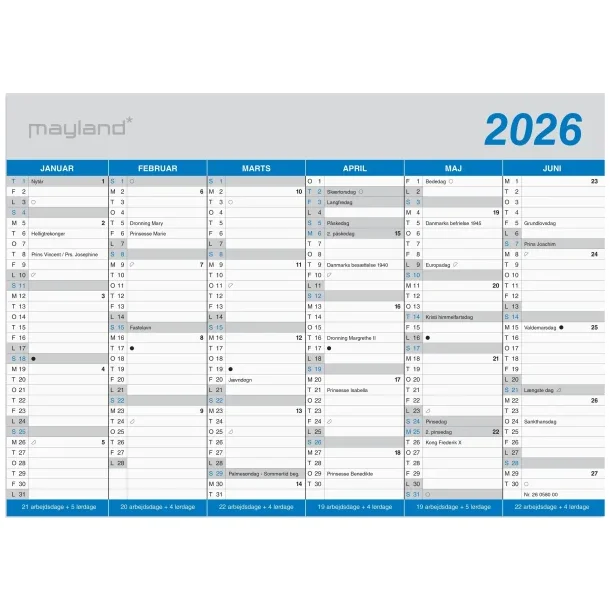 Kontorkalender A5 klassisk 26058000