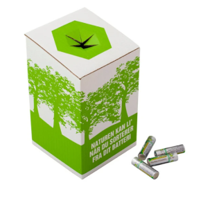 Miljkasse til brugte batterier 120x120x200mm