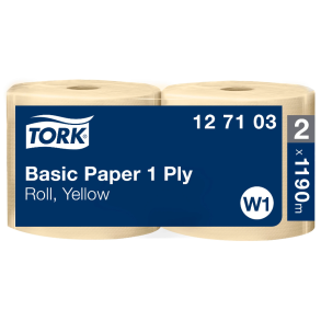  Tork 127103 Basic W1 1lags aftrringspapir gul 2ruller