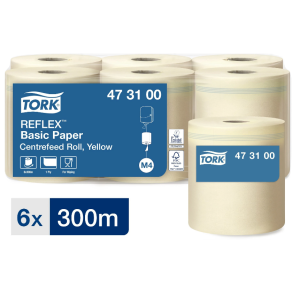  Tork 473100 Reflex Basic M4 1lags aftrringspapir gul 6 rl.