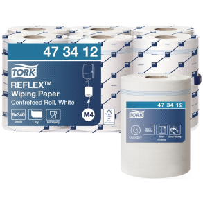  Tork 473412 Reflex M4 aftrringspapir hvid 6ruller