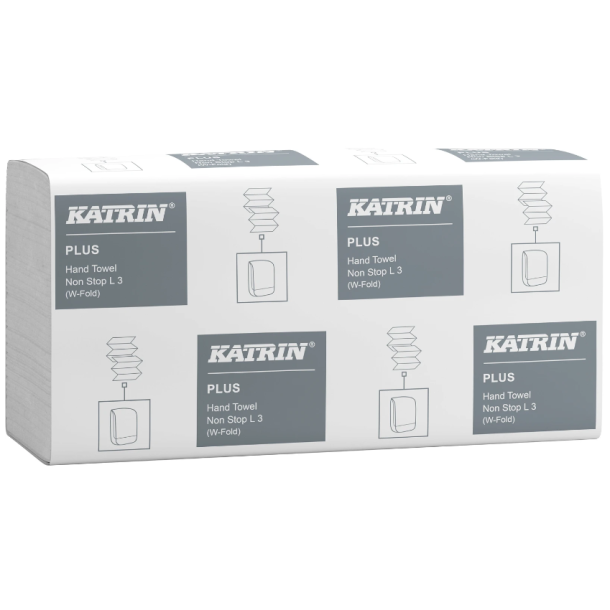 Katrin 87099 Plus hndkldeark 34x20,3cm 3lag W-fold hvid 1890ark