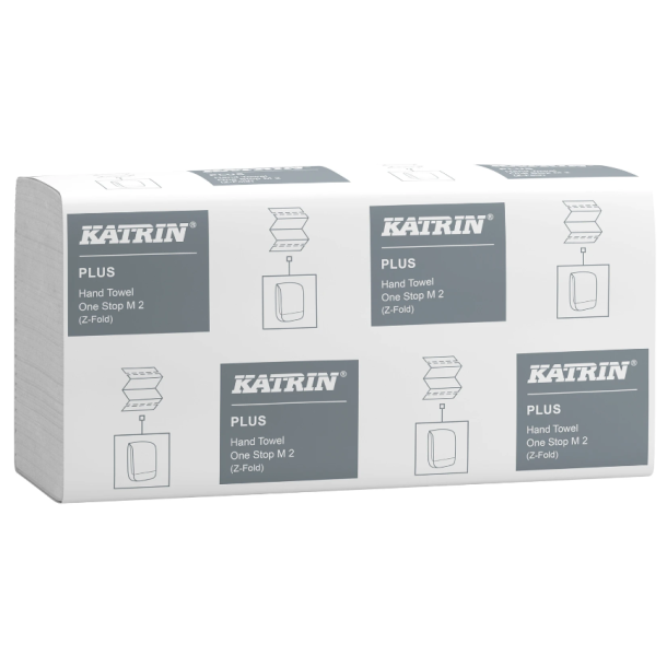 Katrin 87303 Plus hndkldeark 25x23,5cm 2lag Z-fold hvid 2880ark