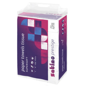 Satino Prestige hndkldeark 2lags 20,6x32cm hvid 25x120ark