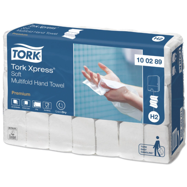 Tork 100289 Xpress Soft hndkldeark H2 hvid 21x150ark