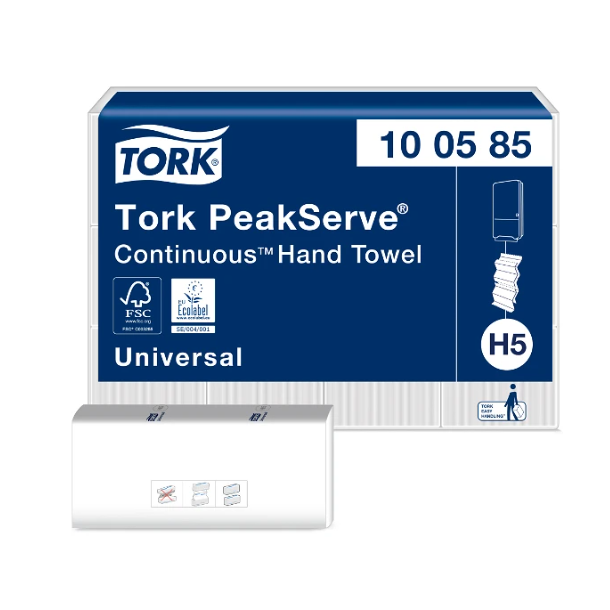 Tork 100585 PeakServe hndkldeark H5 hvid 4920ark