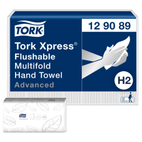Tork 129089 Express Flushable hndkldeark H2 hvid 4200ark