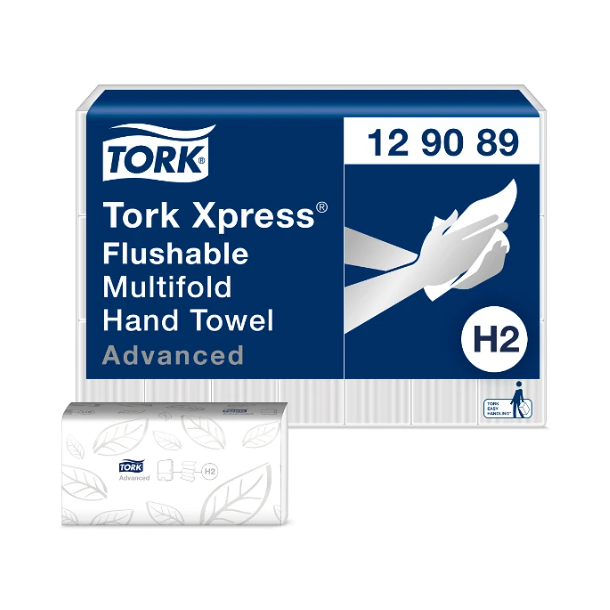 Tork 129089 Express Flushable hndkldeark H2 hvid 4200ark