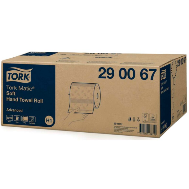 Tork 290067 Matic Advanced H1 hndklderulle hvid 6 ruller