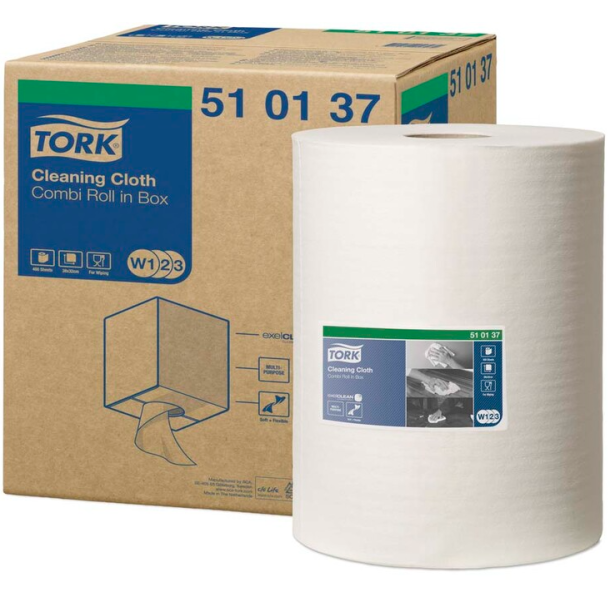 Tork 510137 W1/W2/W3 1lags aftrringsklud hvid