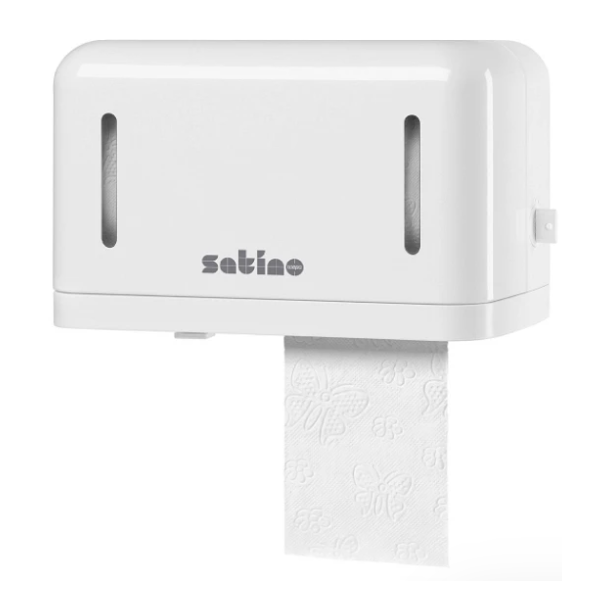 Satino Twin-Roll toiletpapirdispenser hvid