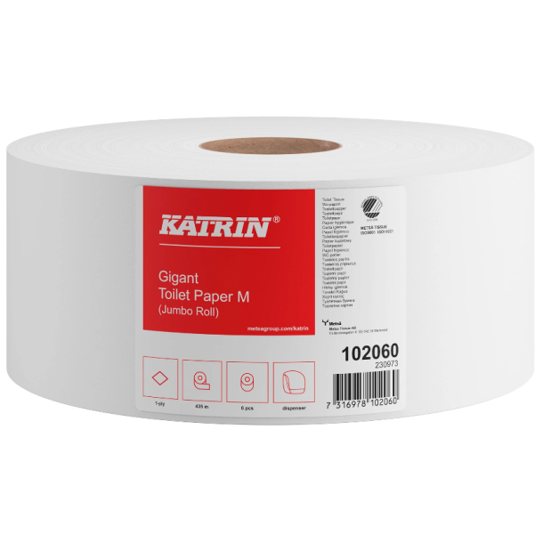 Katrin Gigant toiletpapir M 1-lags hvid 102060 6 ruller