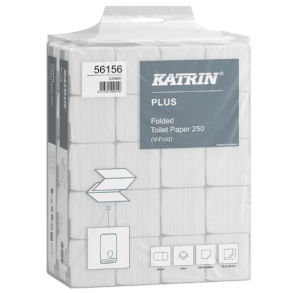 Katrin Plus toiletpapir 23x10,3cm 2-lag hvid 40pk (10.000 ark)