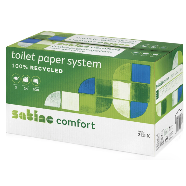 Satino Comfort 3lags toiletpapir 24 ruller 70 m. pr. rl.