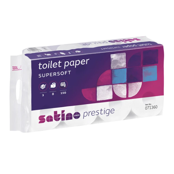 Satino Prestige 3lags toiletpapir hvid 64 ruller