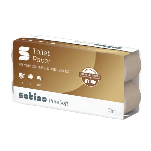 Satino PureSoft toiletpapir 3-lags 9,4cmx27,5m 64rl