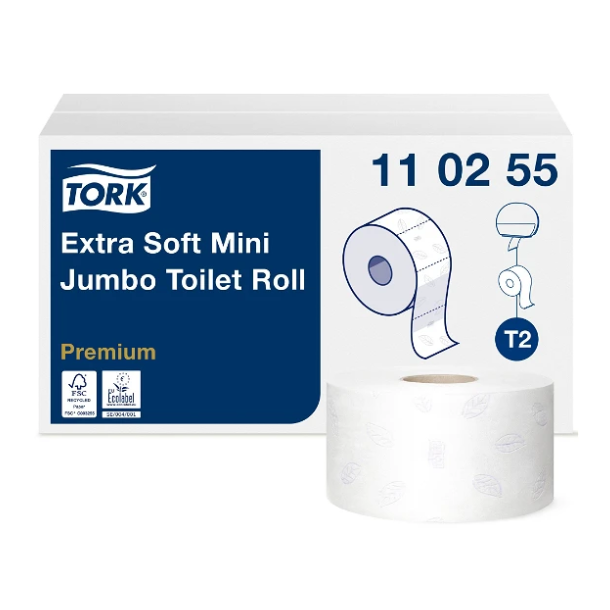 Tork 110255 Premium T2 Mini Jumbo 3lags toiletpapir 12 ruller