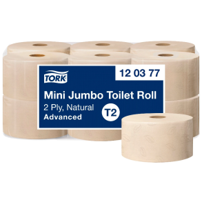 Tork 120377 Advanced Mini Jumbo toiletpapir 2-lags T2 natur 12rl