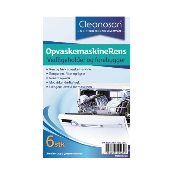 Cleanosan opvaskemaskine rense tabs 6 stk.