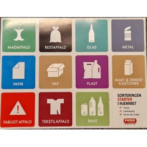 Ark med 11 symboler til sortering