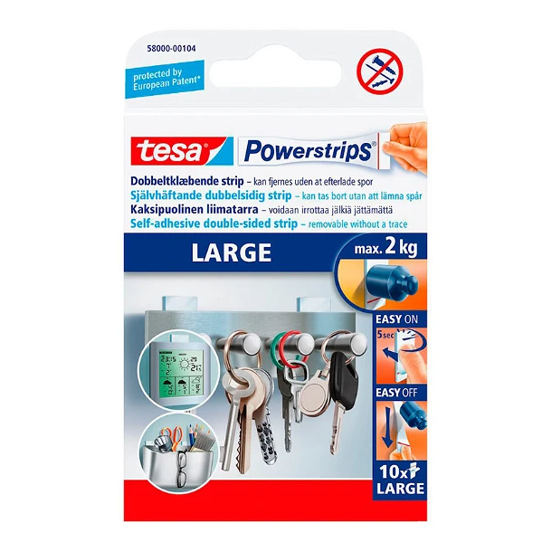 Tesa powerstrips large 10stk