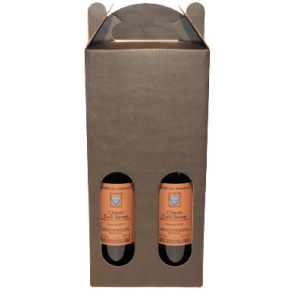 Vinske m/bregreb og vindue t/2 flasker sort