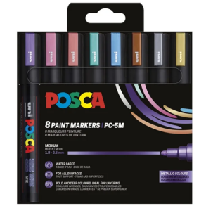 Uni Posca PC5M sampak 8 metallic farver