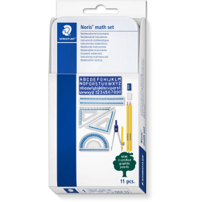 Staedtler Noris matematikst passer, linealer, blyanter mm. 11 dele
