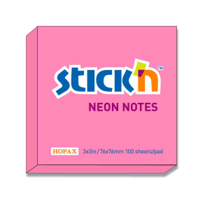 Stick'n Neon Notes rosa/pink 76x76