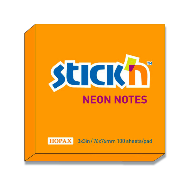 Stick'n Neon Notes orange 76x76mm