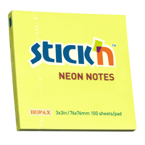 Stick'n Neon Notes gul 76x76m