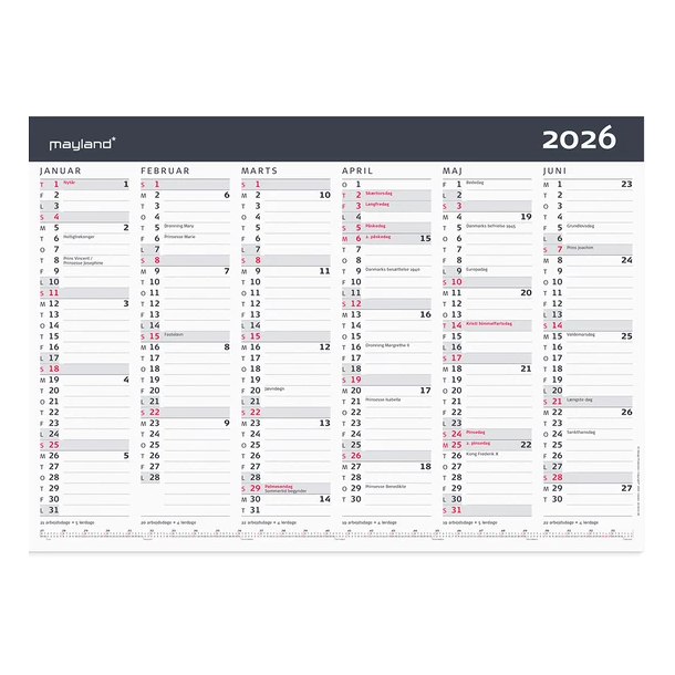 Kontorkalender A3 Moderne 42x29,7cm 26063100 6mdr pr side