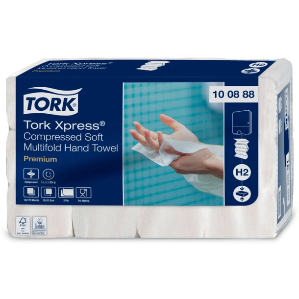 Tork 100888 Xpress Premium h�ndkl�deark 2-lags W-fold H2