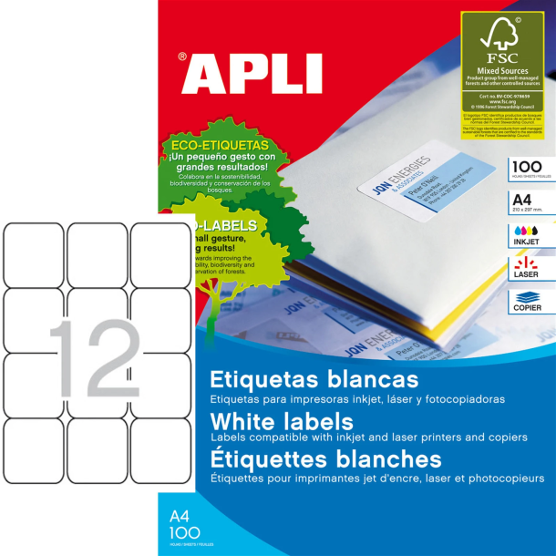 ALPI Etiketter 63,5x72 mm I/C/L runde hjrner