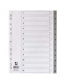 Register 1-12 gr Plastik