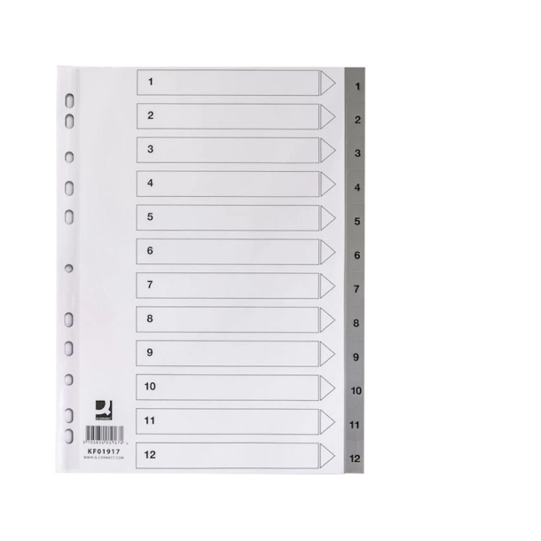 Register 1-12 gr Plastik