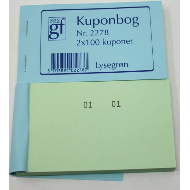 Kuponbog Lysegrn 1 stk